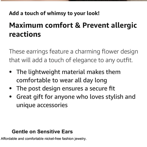 BNWT KMEOSCH 2 Pairs Plastic Pink Rose Flower Earrings Studs for Sensitive Ears - Picture 4 of 4